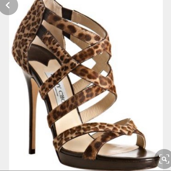 Jimmy Choo Shoes - Jimmy Choo Leopard Pony Hair Caged Heels